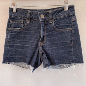 Denim Dark Blue Women's Cut-off Shorts